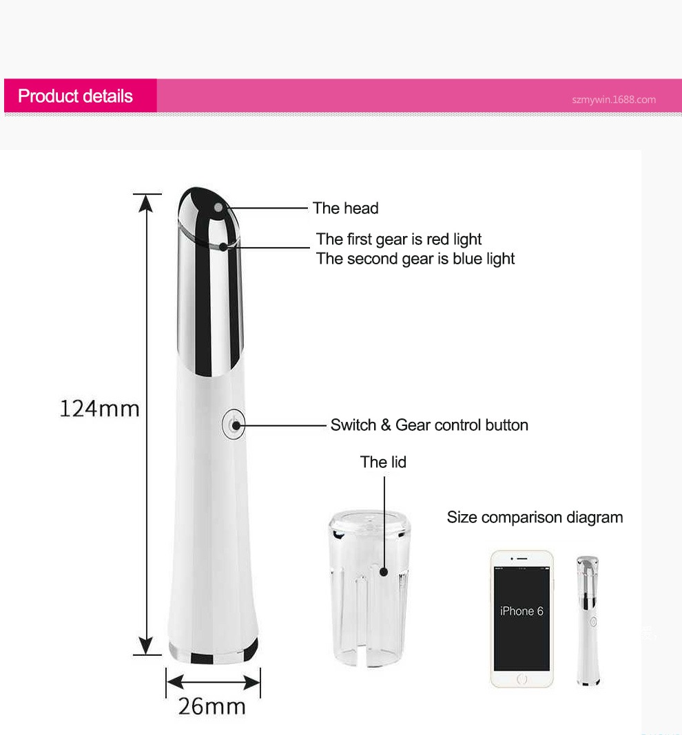 تفاصيل جهاز مساج العين بيوتي مساج الوجه القابل لإعادة الشحن عبر USB للعناية بالبشرة