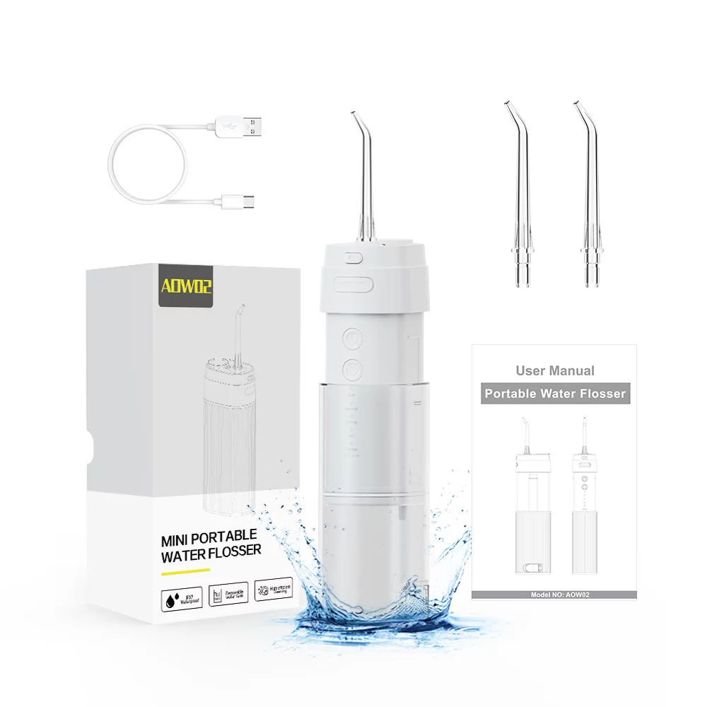 OEM Portable Mini Water Flosser Automatic 180ml For Teeth Cleaning جهاز تنظيف الأسنان بالماء المحمول الصغير OEM بسعة 180 مل لتنظيف الأسنان